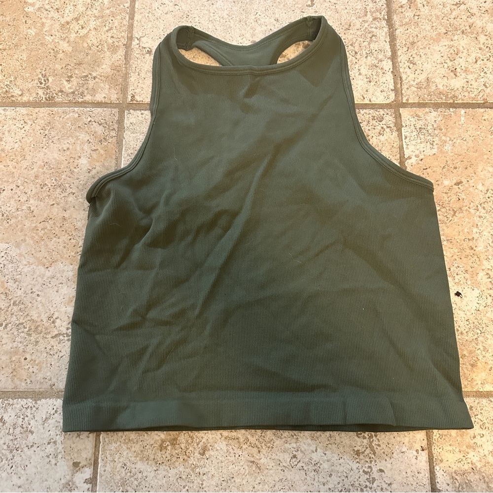 Free People Hayley Racerback Brami Crop Top M/L green